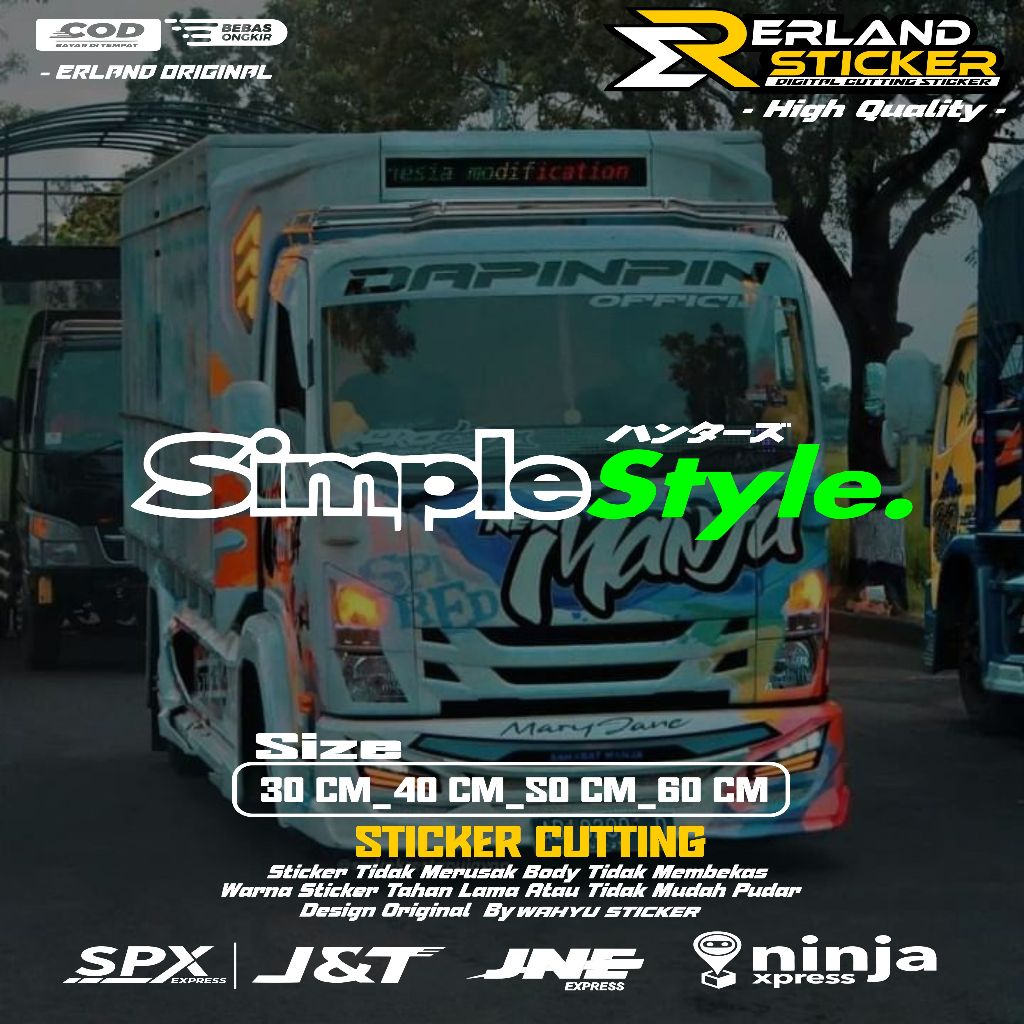 สติ๊กเกอร์ตัดกระจกรถบรรทุก Canter Pick Up L300 กระจกหน้าและหลังสไตล์เรียบง่าย