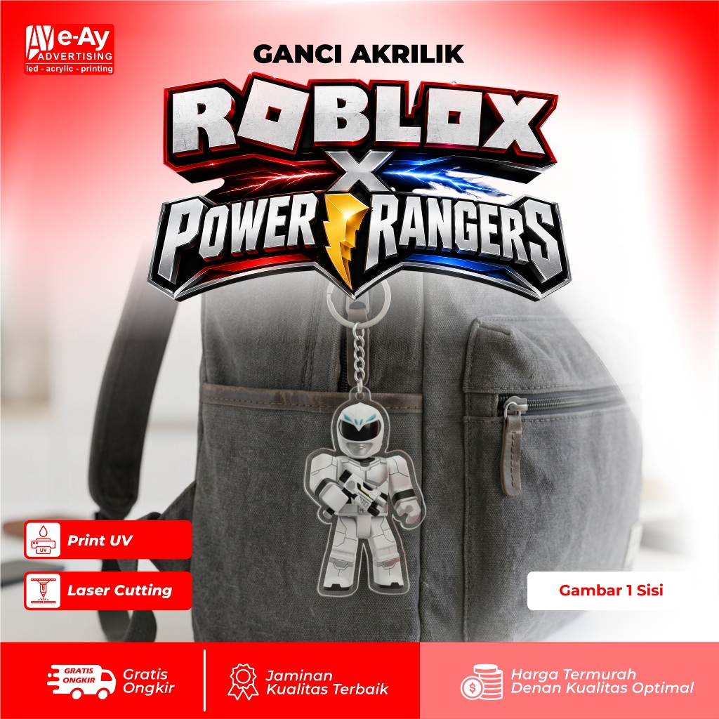 พวงกุญแจอะคริลิคพรีเมี่ยม ทนทาน – RP 2 พวงกุญแจอะคริลิค ROBLOX X POWER RANGERS | เอยาดอร์ตี