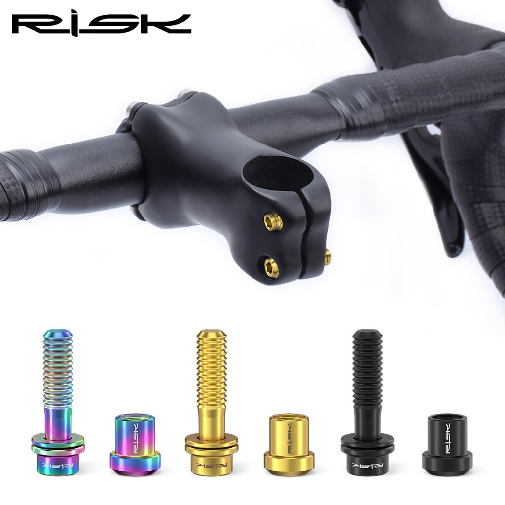 Risk Titanium Bolt M5 x 18 มม.Stem Bolt + Titanium Nut สําหรับ Stem Carbon Bolt Titanium M5