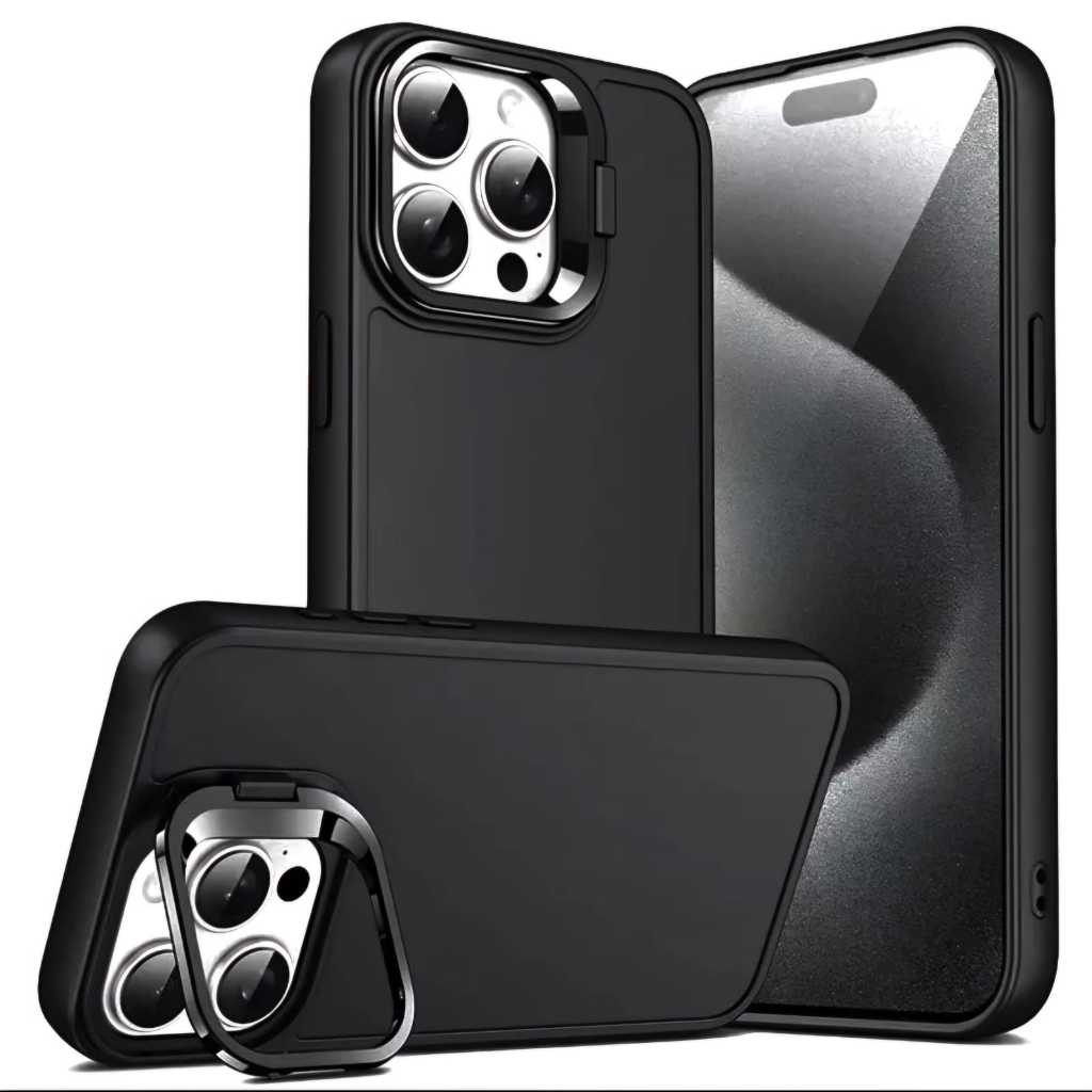 IPHONE 12 IPHONE 12 PRO IPHONE 12 PRO MAX CASE MACAROON STAND เคสกล้อง BRACKET KICKSTAND กล้องสีดําเ