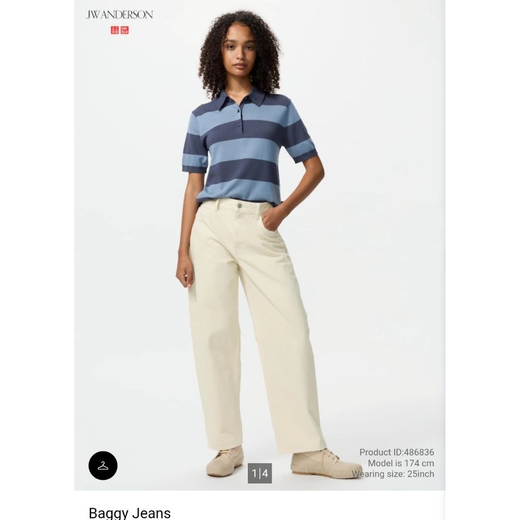 NEW Baggy Jeans JWA Uniqlo (สีธรรมชาติ ไซส์ 29)