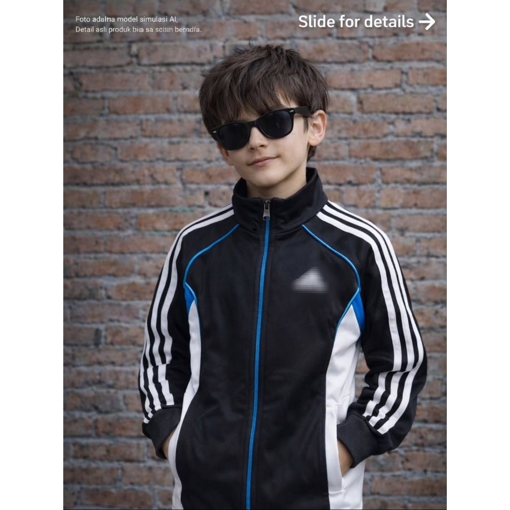 (New one) AD*DAS OR1 Tracktop Jacket Size 10 Age 7-8 ปี (P55 X L45)