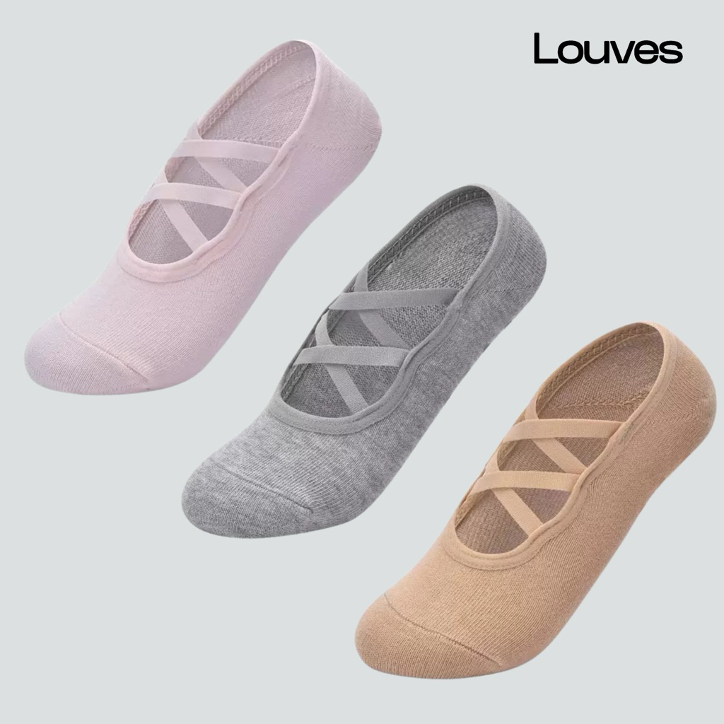 ถุงเท้า GIRLY PLAIN - LOUVES - ถุงเท้ากันลื่นกันลื่นกันลื่น BALLET YOGA HOT MATT
