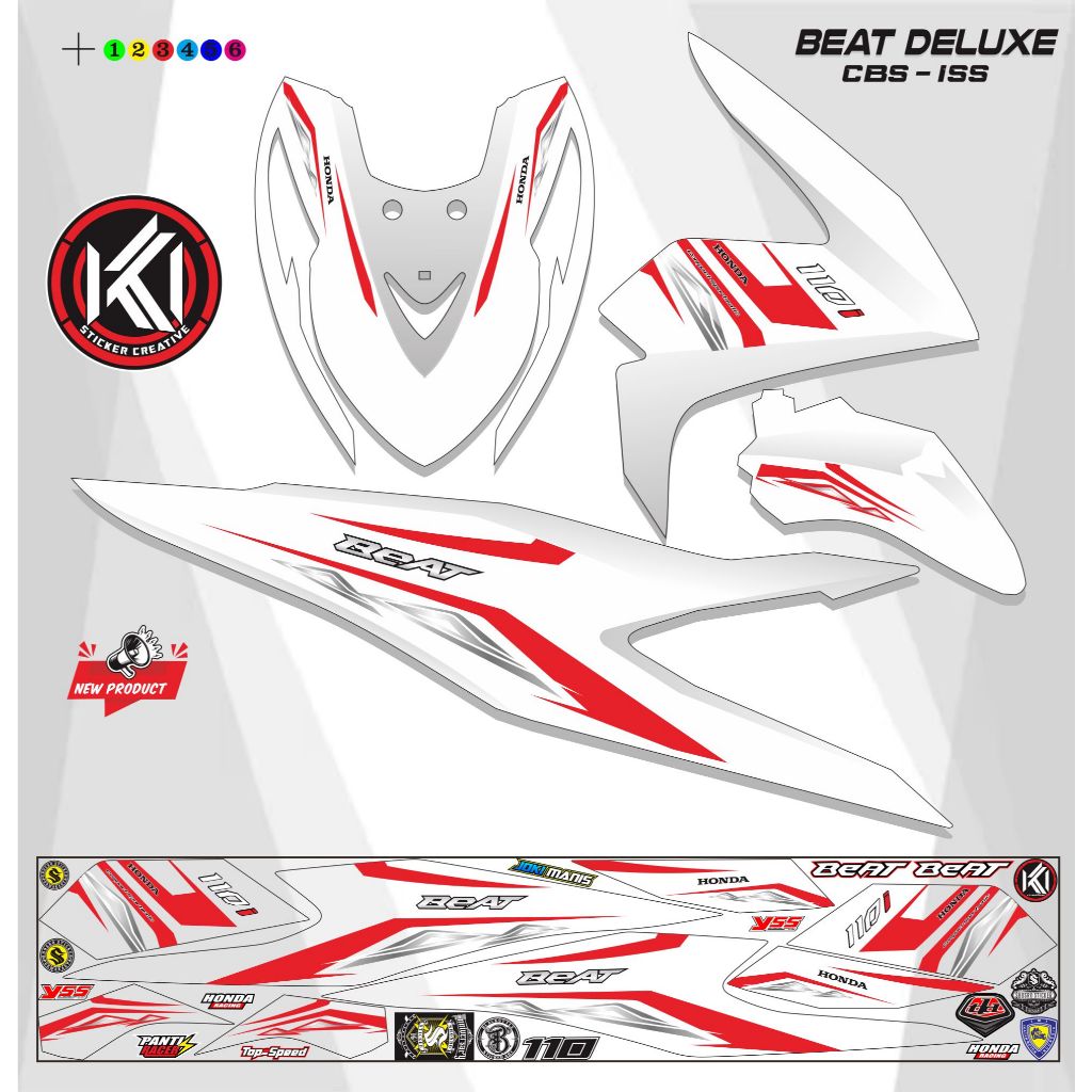 BEAT DELUX MOTORCYCLE STRIPING VARIATIONS OF DELUX MOTORCYCLE STRIPING STICKERS