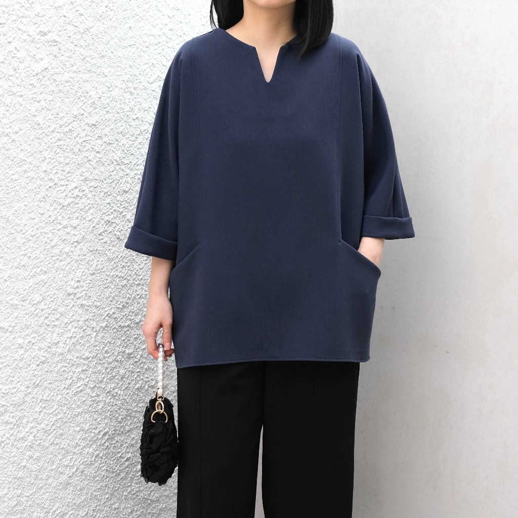 ป้ายสกีเนีย | Macy Pocket Top Blouse Prussian Blue