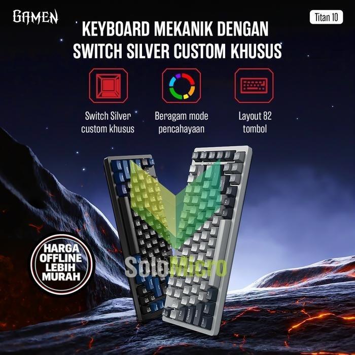 GAMEN Titan 10 คีย์บอร์ดแบบกลไกพร้อมสวิตช์เงินแบบกําหนดเองตอบสนองที่เร็วที่สุด, การป้องกันการผี 82 ค