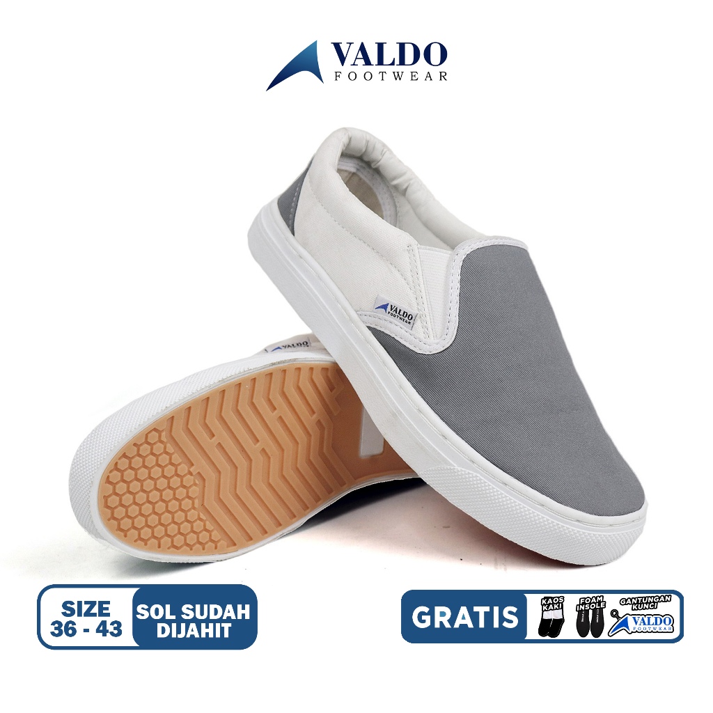 Valdo Mens and Womens casual Elastic slip-on Shoes White Mix Grey Size 36-43
