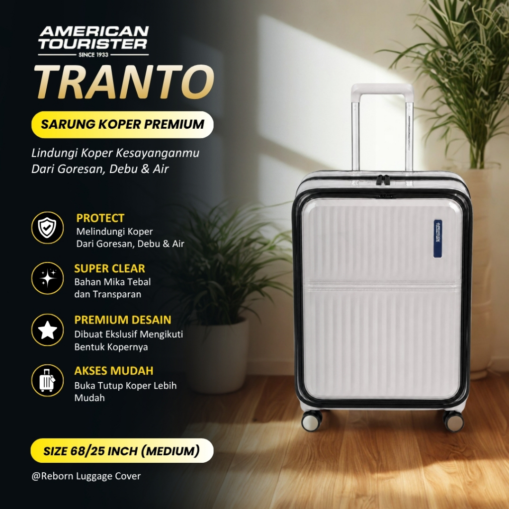 American Tourister Tranto Fullmica ผ้าคลุมกระเป๋าเดินทาง ขนาด 68/25 นิ้ว (ขนาดกลาง)