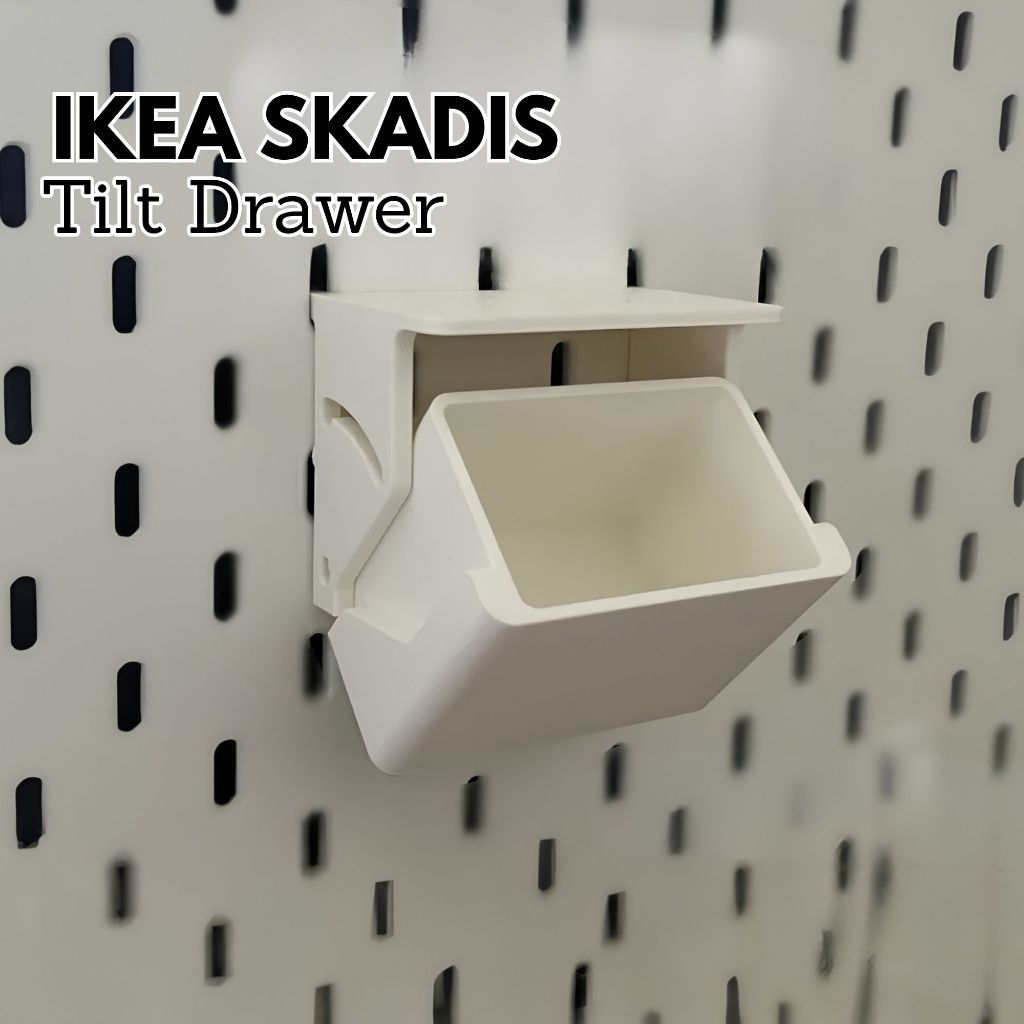 ลิ้นชักแบบเอียงของ IKEA Skadis | IKEA Skadis Tilt Drawer Organizer Pegboard