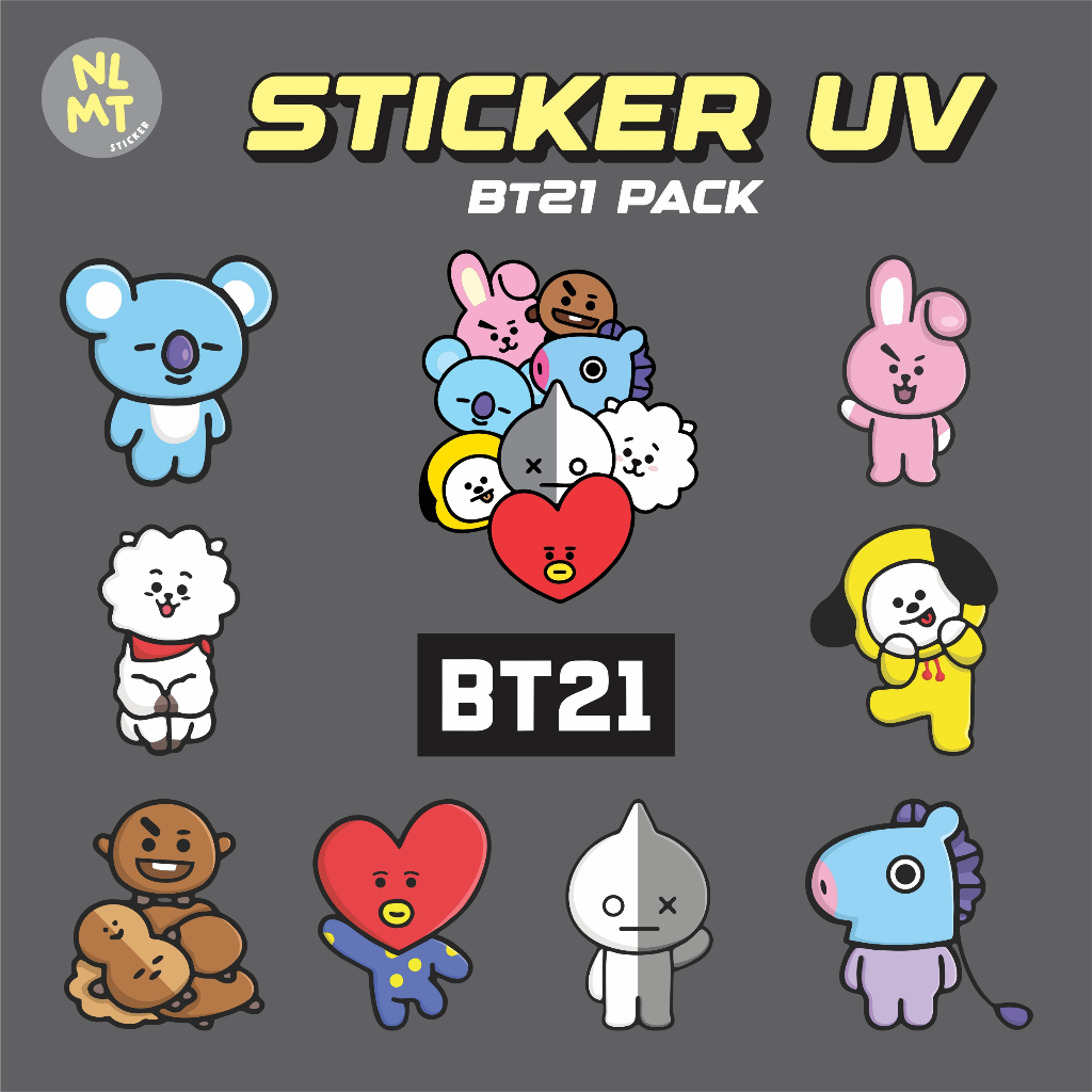 NO LIMIT - BTS BT21 DTF UV Sticker - Army - สติ๊กเกอร์กันน้ําเคลือบเงา - น่ารัก แก้ว แล็ปท็อป สติ๊กเ