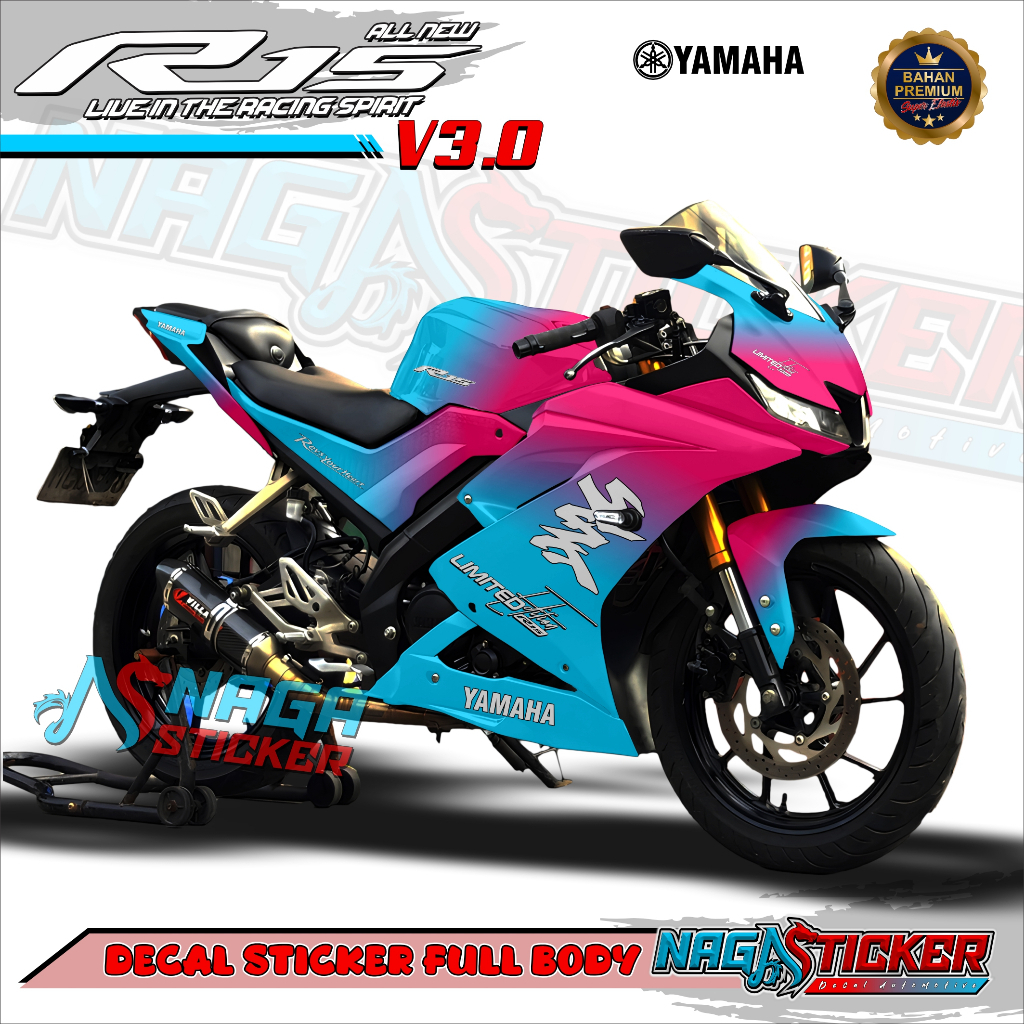 Decal R15 V3 สติกเกอร์ Full Body Yamaha YZF - R15 V3.0 Motif รหัส RV308 ออกแบบสามารถปรับแต่งรถจักรยา