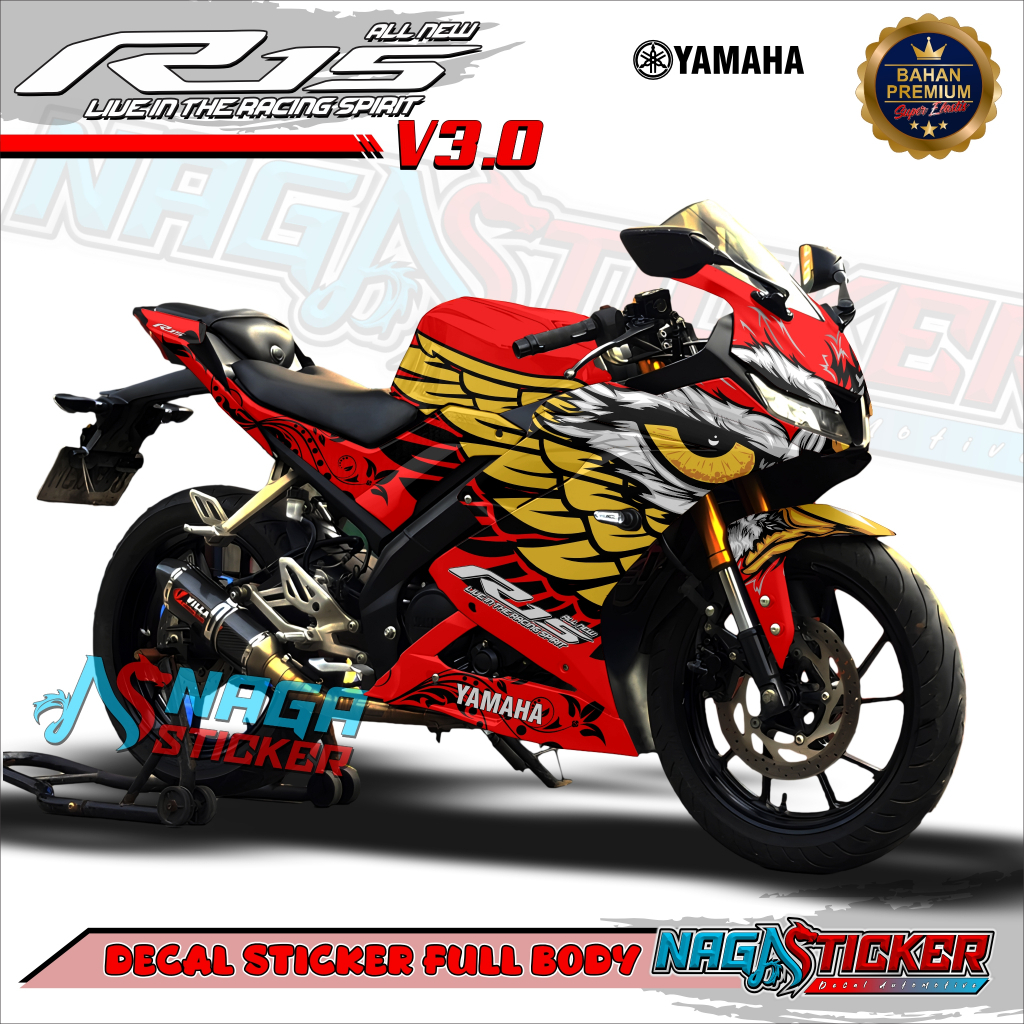 Decal R15 V3 สติกเกอร์ Full Body Yamaha YZF - R15 V3.0 Motif รหัส RV314 ออกแบบสามารถปรับแต่งรถจักรยา