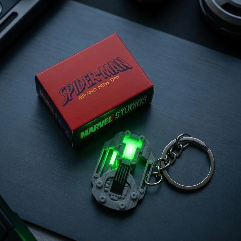 Spider-Man: Brand New Day - พวงกุญแจชิปยับยั้ง Web-Shooter (เรืองแสงในที่มืด)