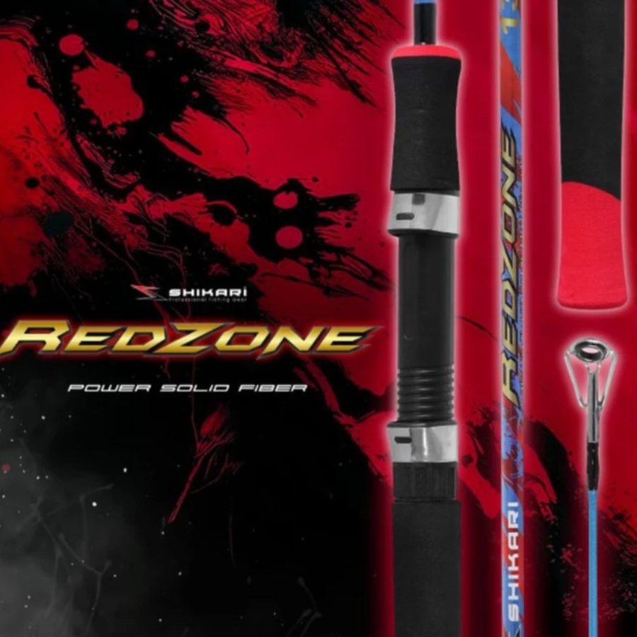 Shikari RED ZONE คันเบ็ดไฟเบอร์แข็งพร้อมการเชื่อมต่อสองตัว