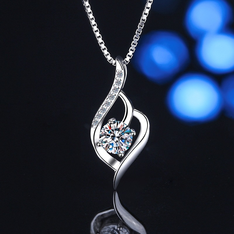 MODERNOVA - สร้อยคอผู้หญิง Moissanite สไตล์เกาหลีแฟชั่น NL-908