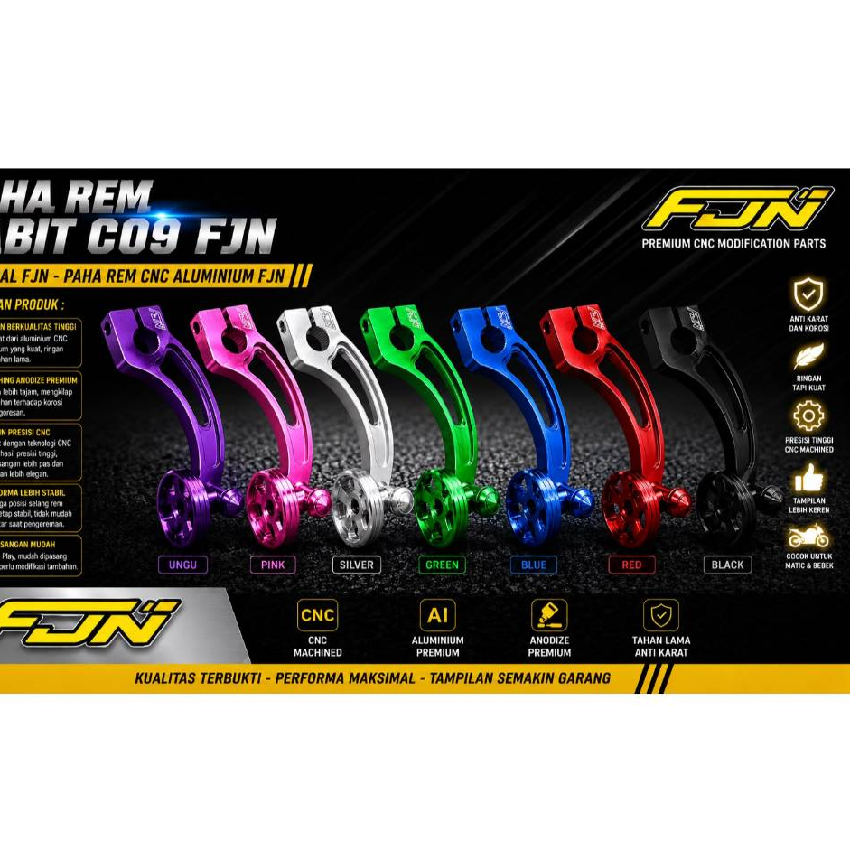 FJN CRESCENT BRAKE THIGH C09 อลูมิเนียม CNC DESIGN PREMIUM UNIVERSAL สําหรับรถจักรยานยนต์อัตโนมัติทั