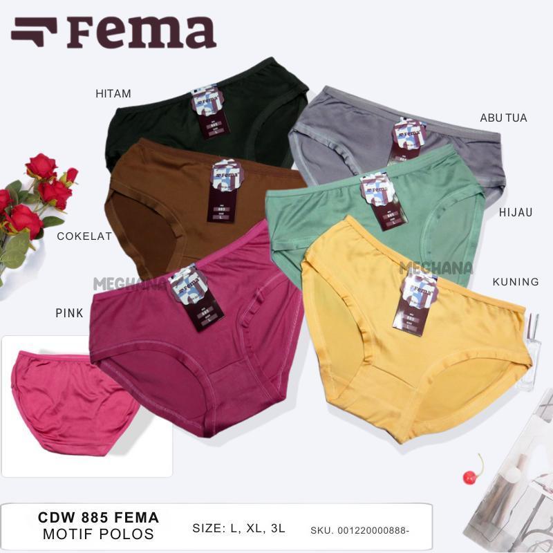 12 ชิ้น Fema กางเกงชั้นใน Cd สําหรับผู้ใหญ่ของผู้หญิงนูนธรรมดา 884 888 โหลผีเสื้อดอกไม้