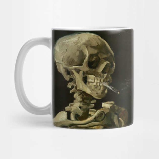 Vincent Van Gogh Skeleton Smoking - แก้วชา Vincent Van Gogh