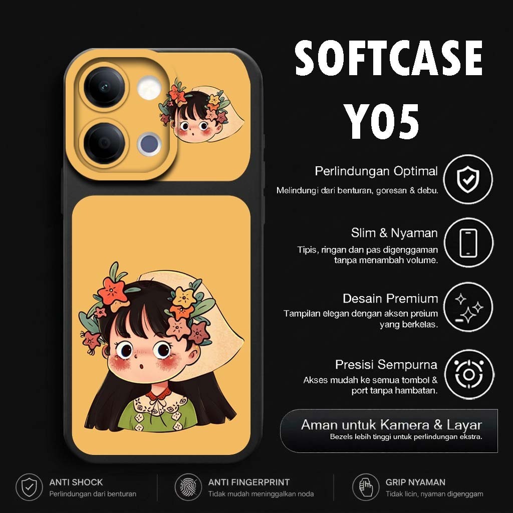HP Macaron Softcase Motif สําหรับ VIVO Y05 - เคสโทรศัพท์ VIVO Y11D - ฟิล์มกันรอยโทรศัพท์ VIVO Y05 - 