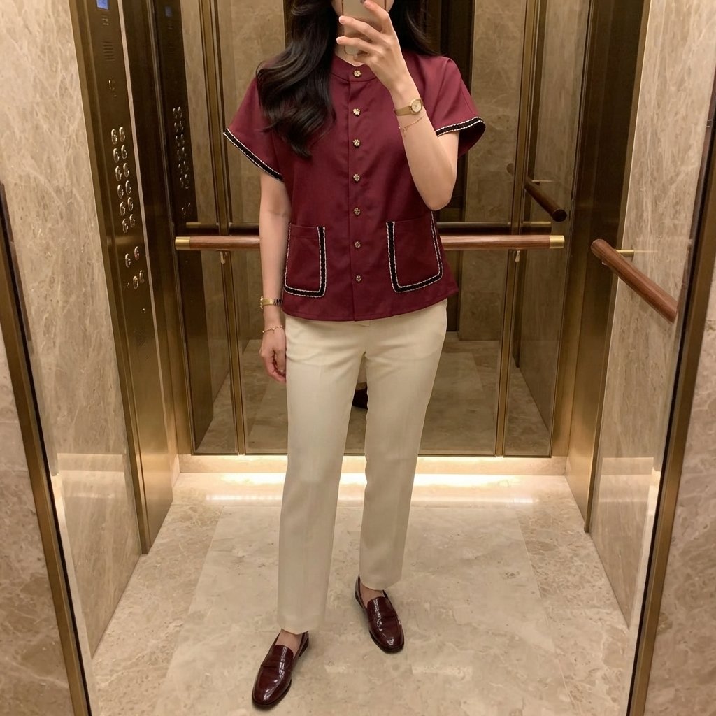 [COTTON BELLS] Carlotta Top - เสื้อเบลาส์ลําลองผู้หญิงสไตล์พรีเมี่ยมเกาหลี Chic Elegant (CV - BL 309