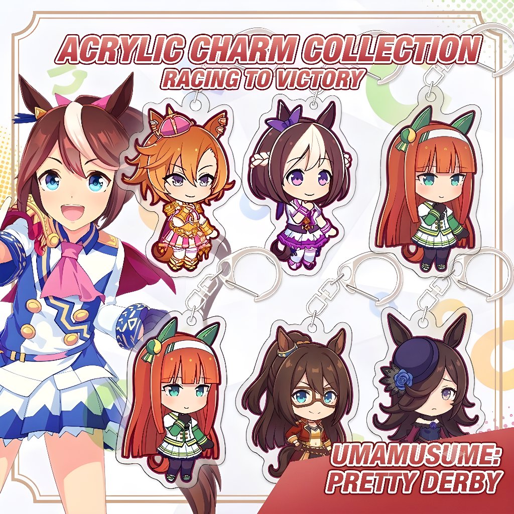 GANTUNGAN Uma Musume อะคริลิคโปร่งใสพวงกุญแจ Agnes พวงกุญแจ Mambo อะนิเมะ Oguri หมวกทองเรือของที่ระล