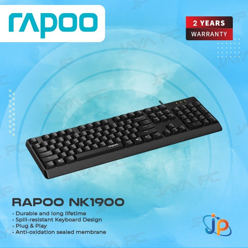Rapoo NK1900 คีย์บอร์ดเมมเบรน USB แบบมีสาย