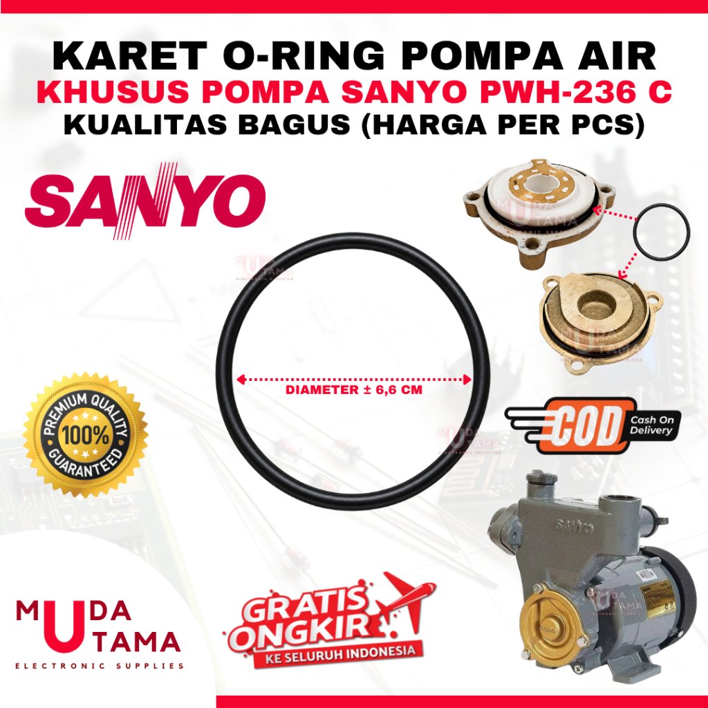 SANYO PH236C PH 236 C ปั๊มน้ํา IMPELLER SEAL - SANYO PH 236C ยางซีล - SANYO 236C SPARE PARTS SEAL - 