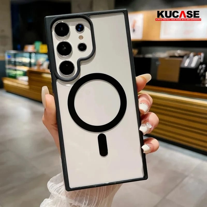 Kucase - Case Magsafe Black Clear Magnetic Case Samsung S23 Samsung S23 FE Samsung S23 Plus Samsung 