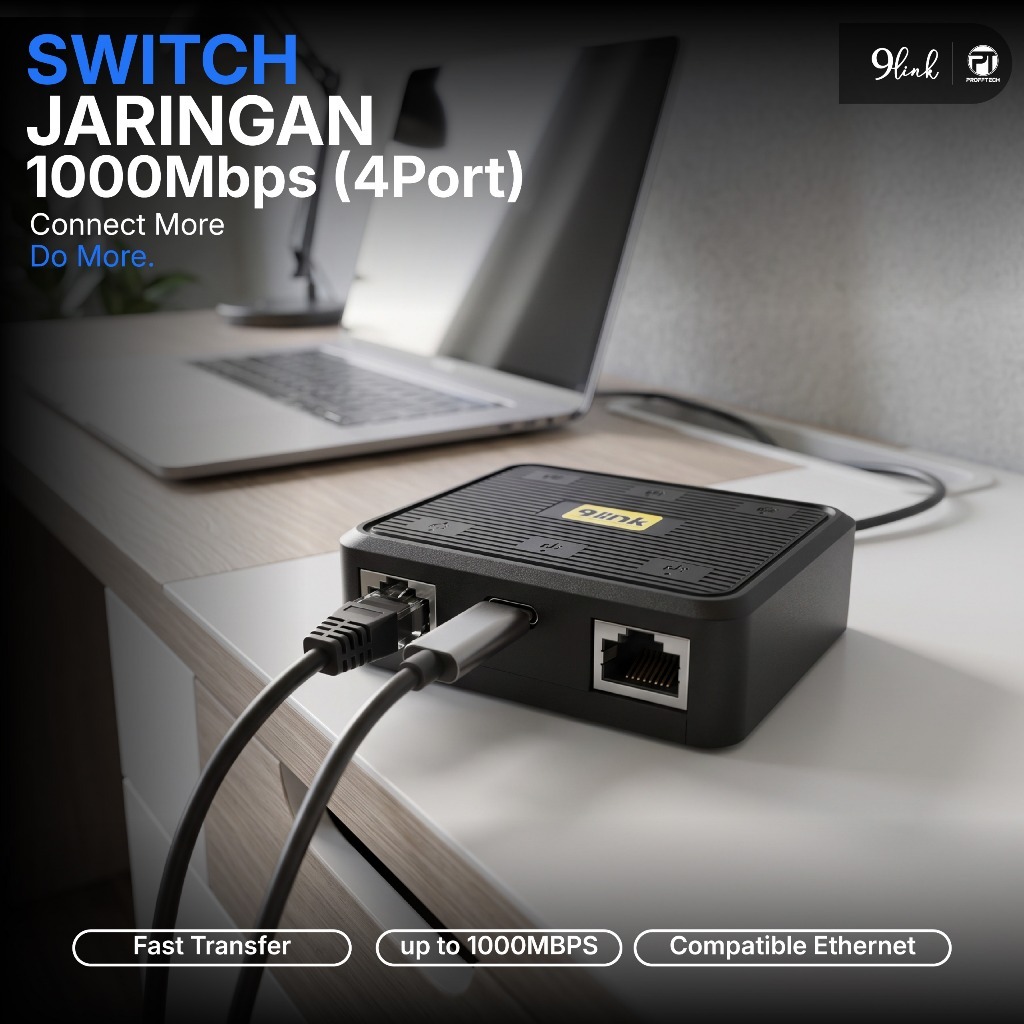 SWITCH HUB LAN 4 PORT, ORIGINAL 9LINK