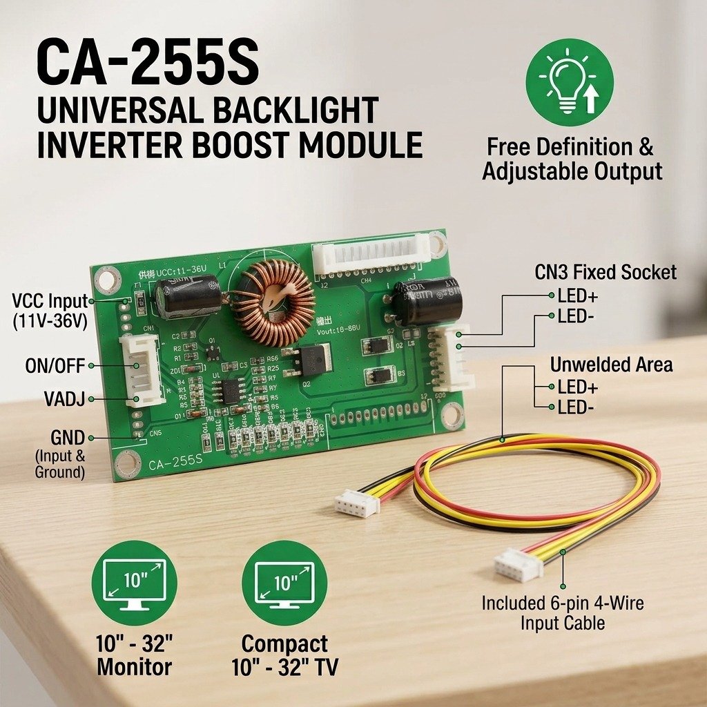 Universal LED Backlight Driver Inverter TV Monitor 10-32 นิ้ว CA-255 CA-255S Boost โมดูล 11-36V ถึง 