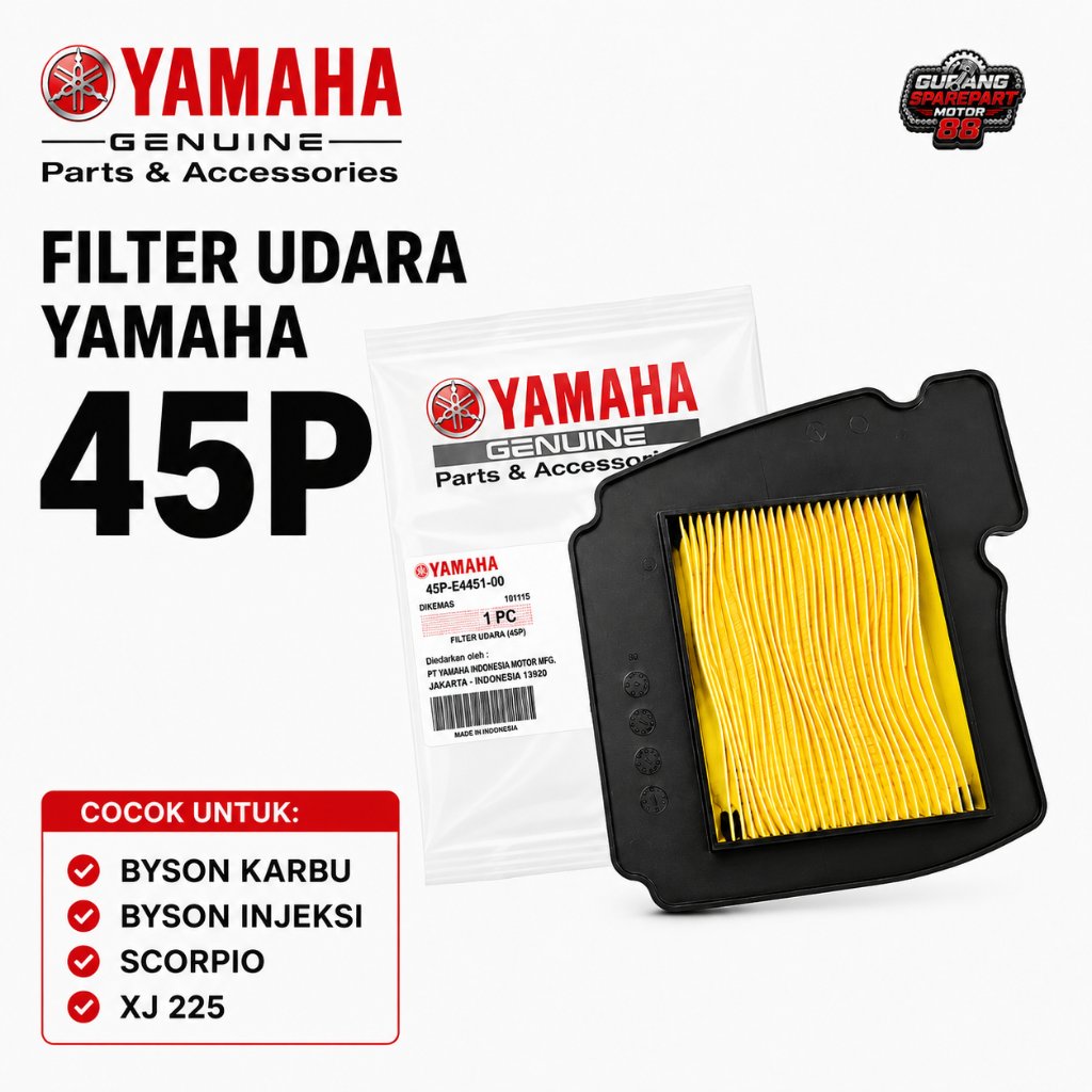 (รับประกัน) ไส้กรองอากาศของแท้ 45P-E4450-00 45P YAMAHA BYSON CARBON