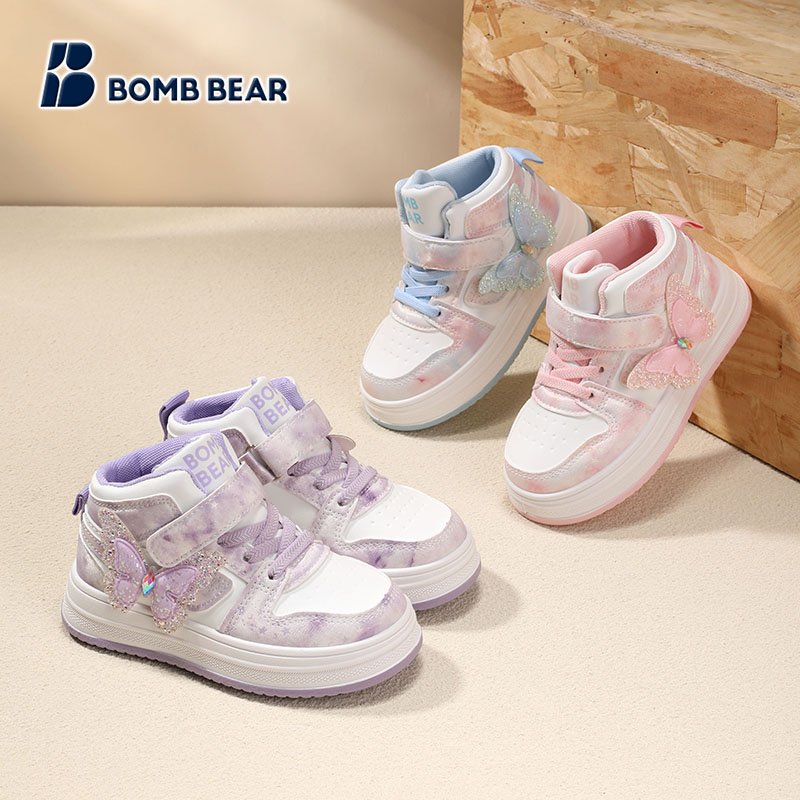 9.9 Bomb Bear Casual Blue Elementary School Girls School รองเท้าผ้าใบ 3-12 ปี YNABK9910