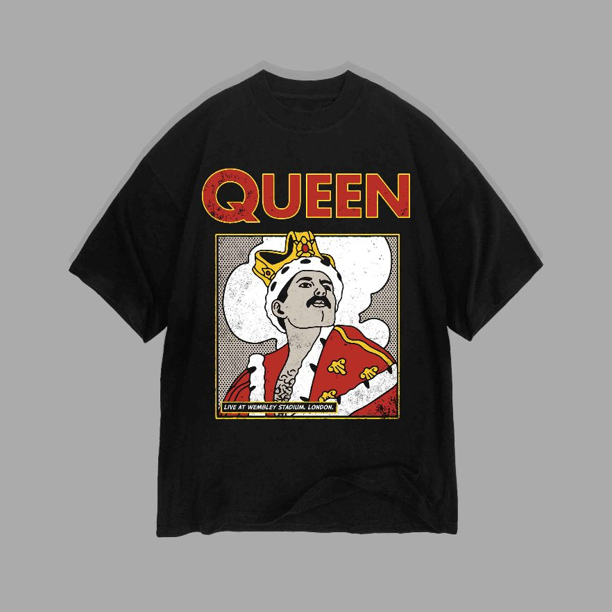 Queen - เสื้อยืด Live At Wembley Stadium London | เสื้อยืด Queen Band - Live At Wembley Stadium Lond