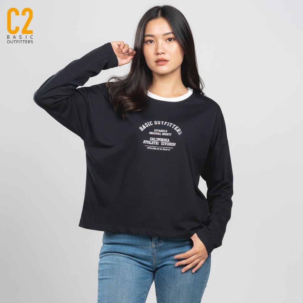 [CLEARANCE] เสื้อยืดผู้หญิง Special Live C2 Aisio Black Oversize