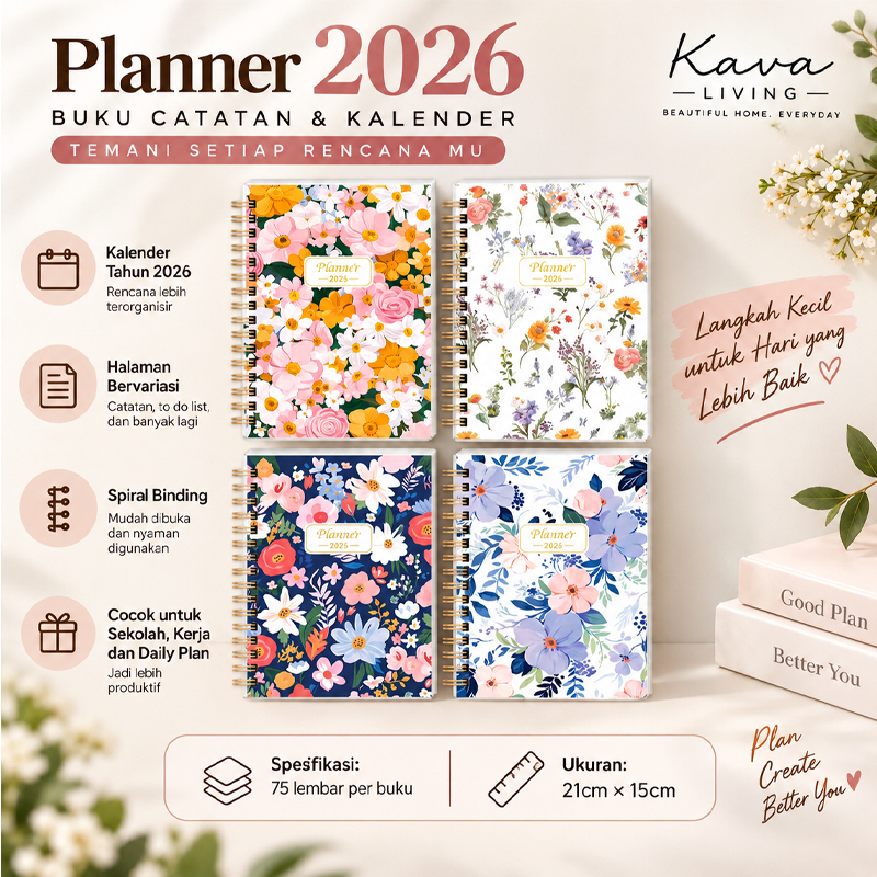 รายเดือน Planner A5 2026 Coil Diary Agenda Planner Paper A5 3 สี