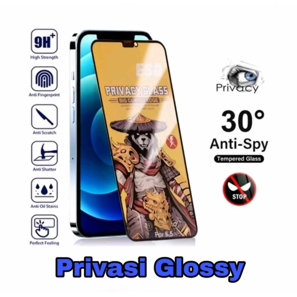 TG ANTI SCRATCH SPY แก้วสีดํา ESD PANDA PRIVACY สําหรับ RENO 2 2F 2Z 3 3 3PRO 4 4F 5 5PTO 6 6(5G) 7 