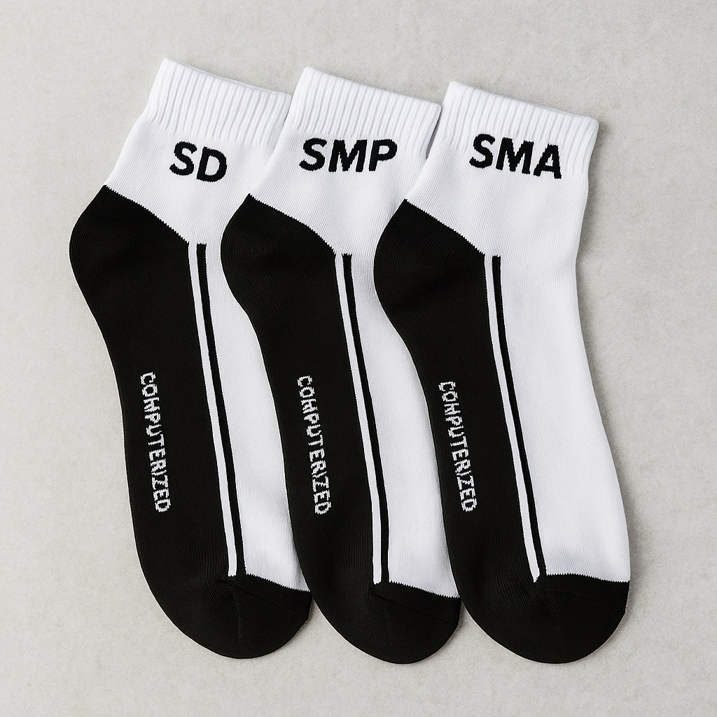 (3 คู่) PREMIUM PLAIN 3/4 SHORT SCHOOL ถุงเท้าสําหรับองค์ประกอบ SCHOOL / MIDDLE SCHOOL และสูง