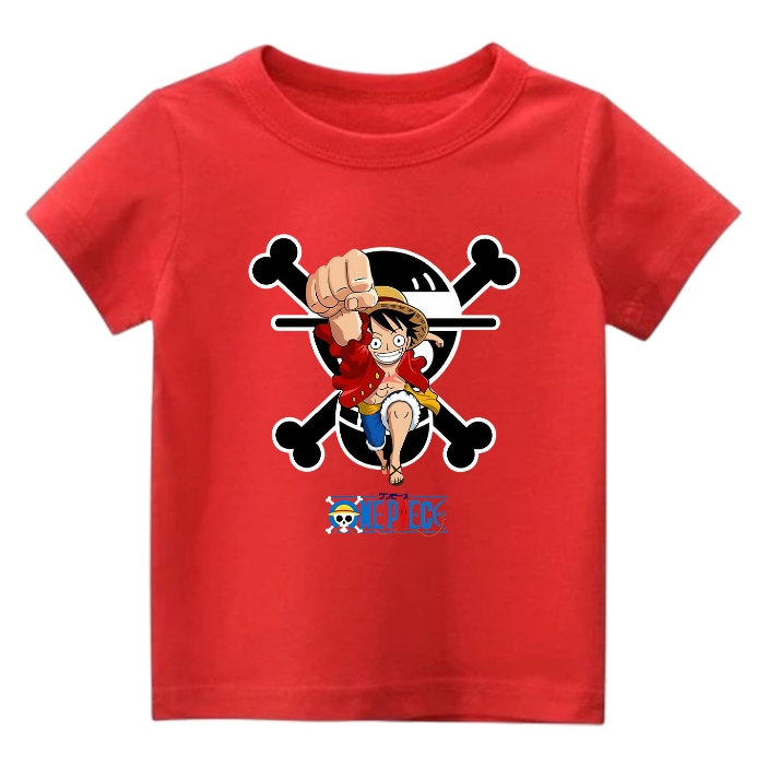 เสื้อยืด ONEPIECE สําหรับเด็กผู้ชายและเด็กผู้หญิง - เสื้อผ้า LUFFY - เสื้อยืด ONEPIECE LUFFY MONKEY