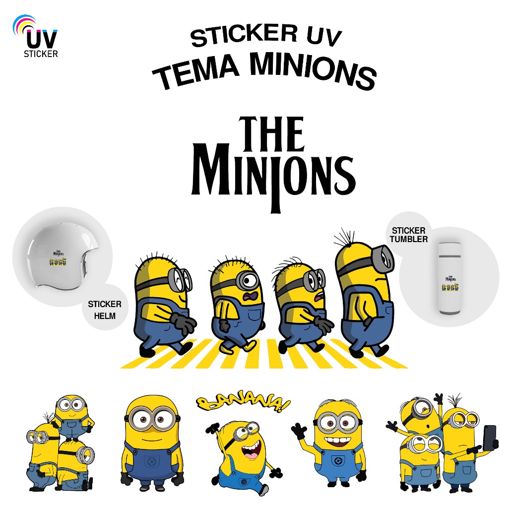 สติ๊กเกอร์ยูวี - MINIONS THEME | สติ๊กเกอร์ยูวี, สติ๊กเกอร์มอเตอร์ไซค์, สติ๊กเกอร์ติดรถ, สติ๊กเกอร์หมวกกันน็อค, สติ๊กเกอร์ TUMBLER, สติ๊กเกอร์ 3D, สติ๊กเกอร์ DTF UV, BY UVStickers