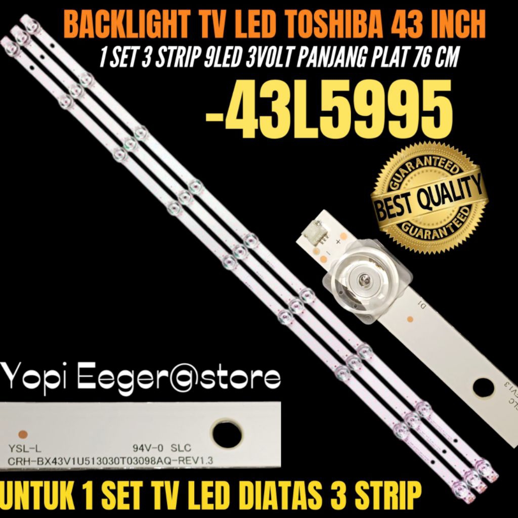 TOSHIBA 43 นิ้ว LED TV BACKLIGHT 43L595 TOSHIBA TV BACKLIGHT