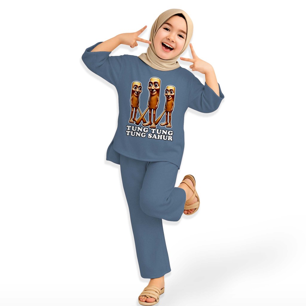 ชุดเสื้อผ้าเด็กผู้หญิง Viral Tung Sahur - ชุด Anomali Tung Sahur