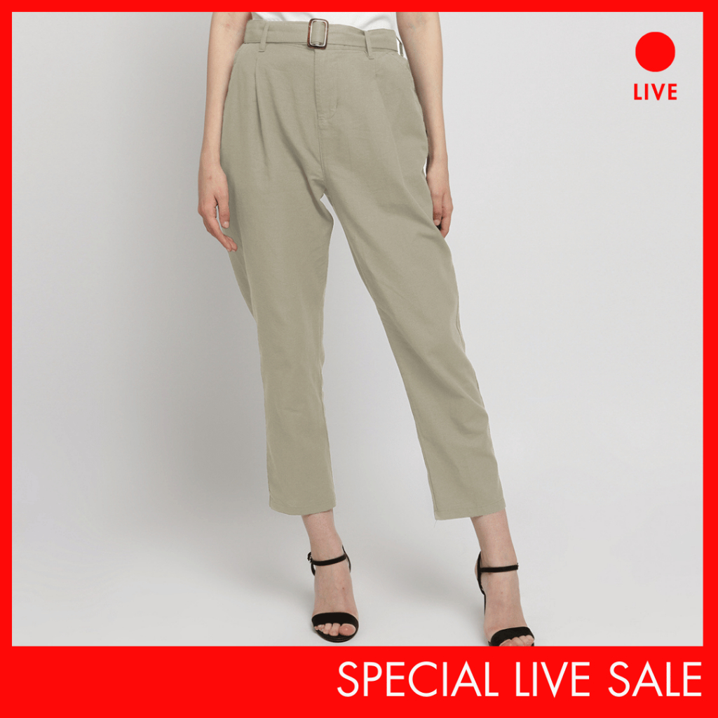[CLEARANCE] Special Live Sale C2 Varuni Ecru Pants สําหรับผู้หญิง