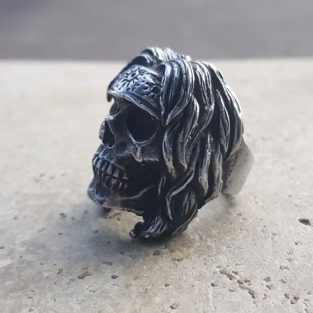 Axl Rose แฟชั่นอุปกรณ์เสริมผู้ชายผู้หญิง Ringskull Handmade Skull แหวน