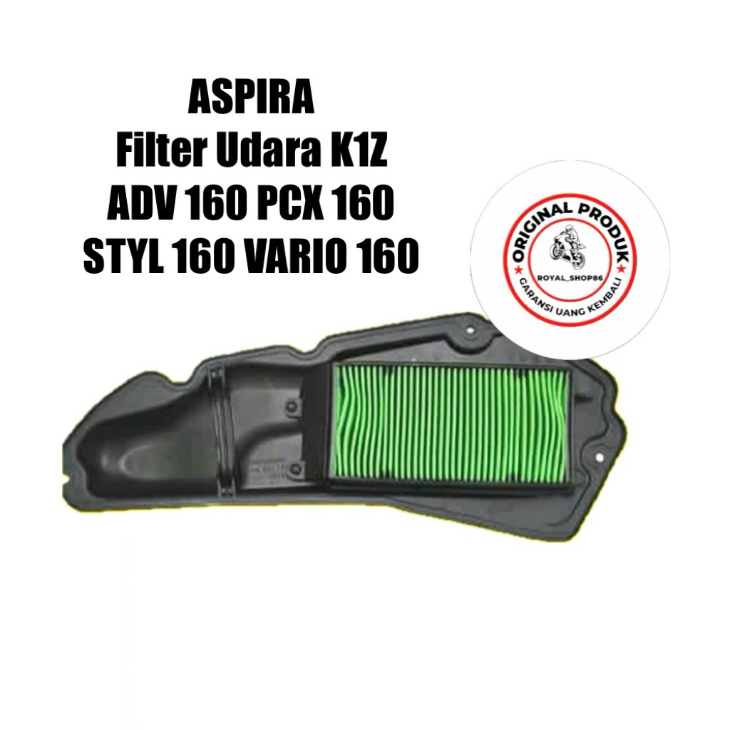 ASPIRA AIR FILTER K1Z HONDA ADV PCX STYLO VARIO 160 H2-17210-K1Z-1110 เดิม