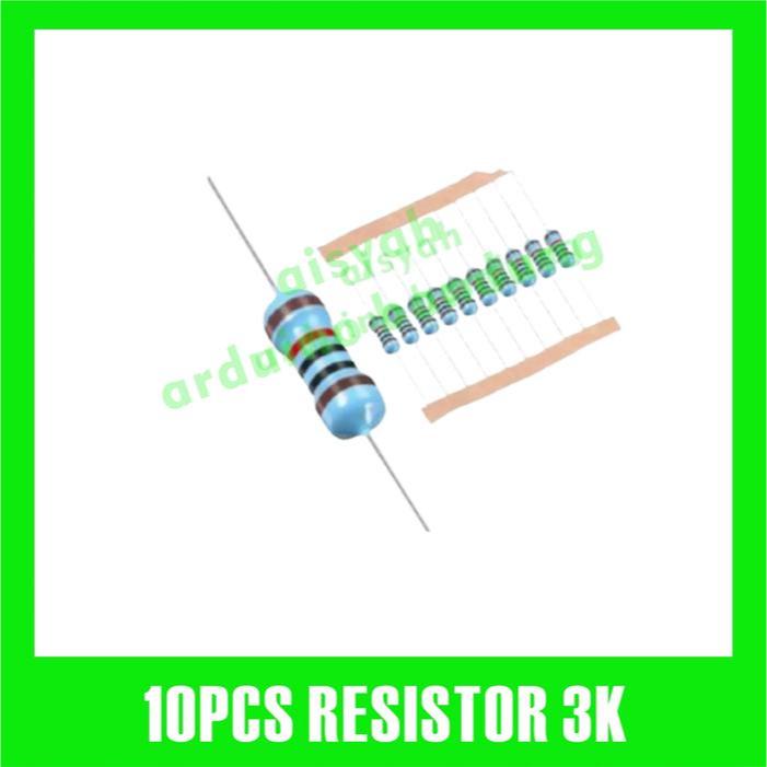 10X RESISTOR 3K 3KOHM 1/4W 1% ฟิล์มโลหะ