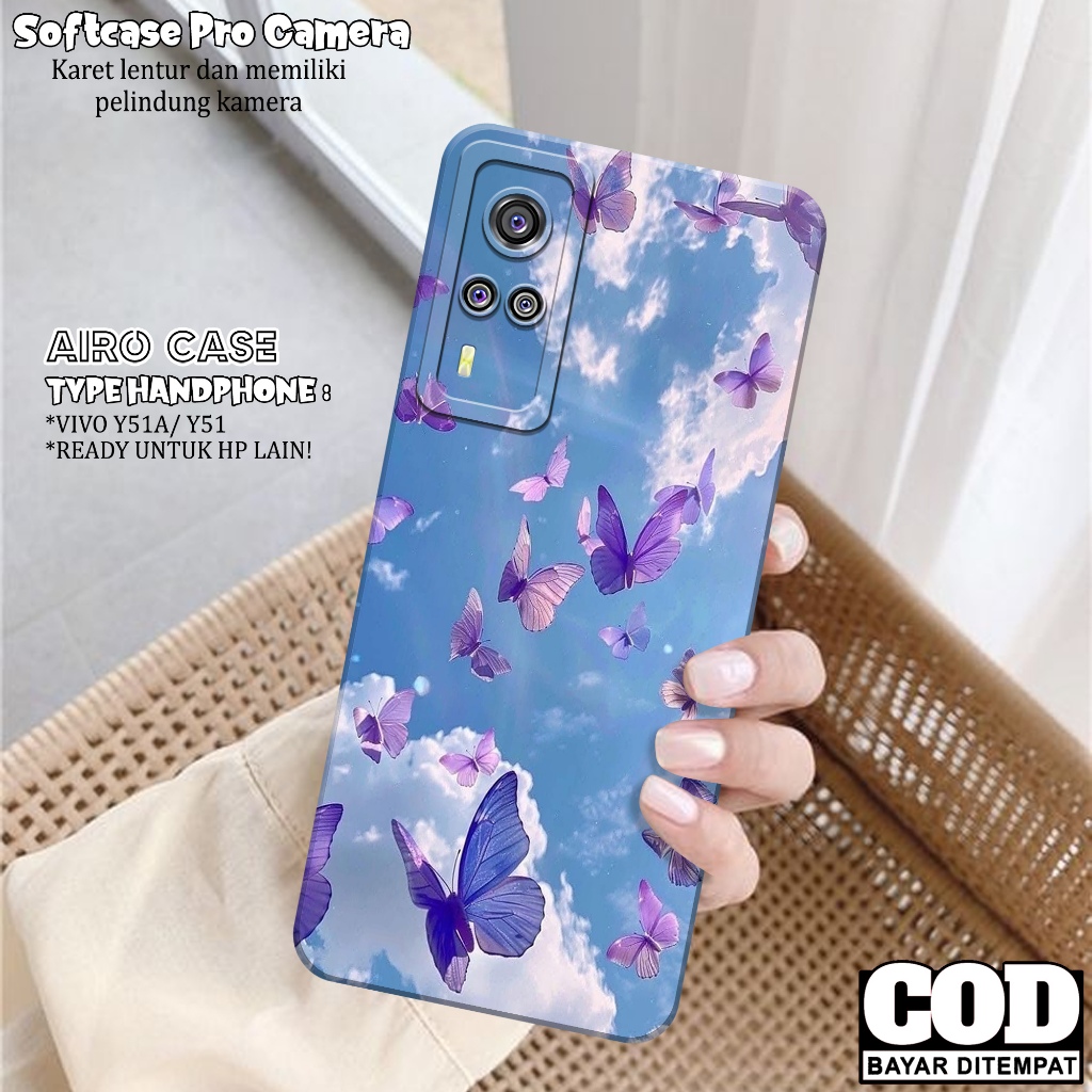 Softcase VIVO Y51A/ Y51 ล่าสุดกรณี VIVO Y51A/ Y51 แฟชั่นล่าสุดกรณี BUTTERFLY ปลอก VIVO Y51A/ Y51 กรณ