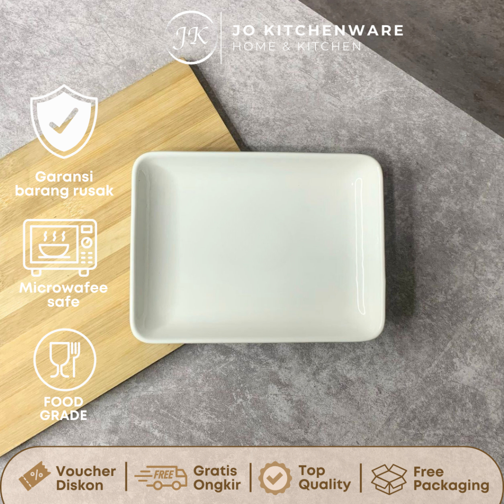 Melita Premium Ceramicเสิร์ฟ Plate ขนาด 21 x 15.5cm / จานขาวธรรมดา Hotelware อเนกประสงค์ 766-20/JJ37