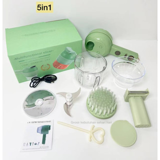 5in1 Food chopper pemotong sayuran blender mini portable pengiris bawang mixer pengkocok telur