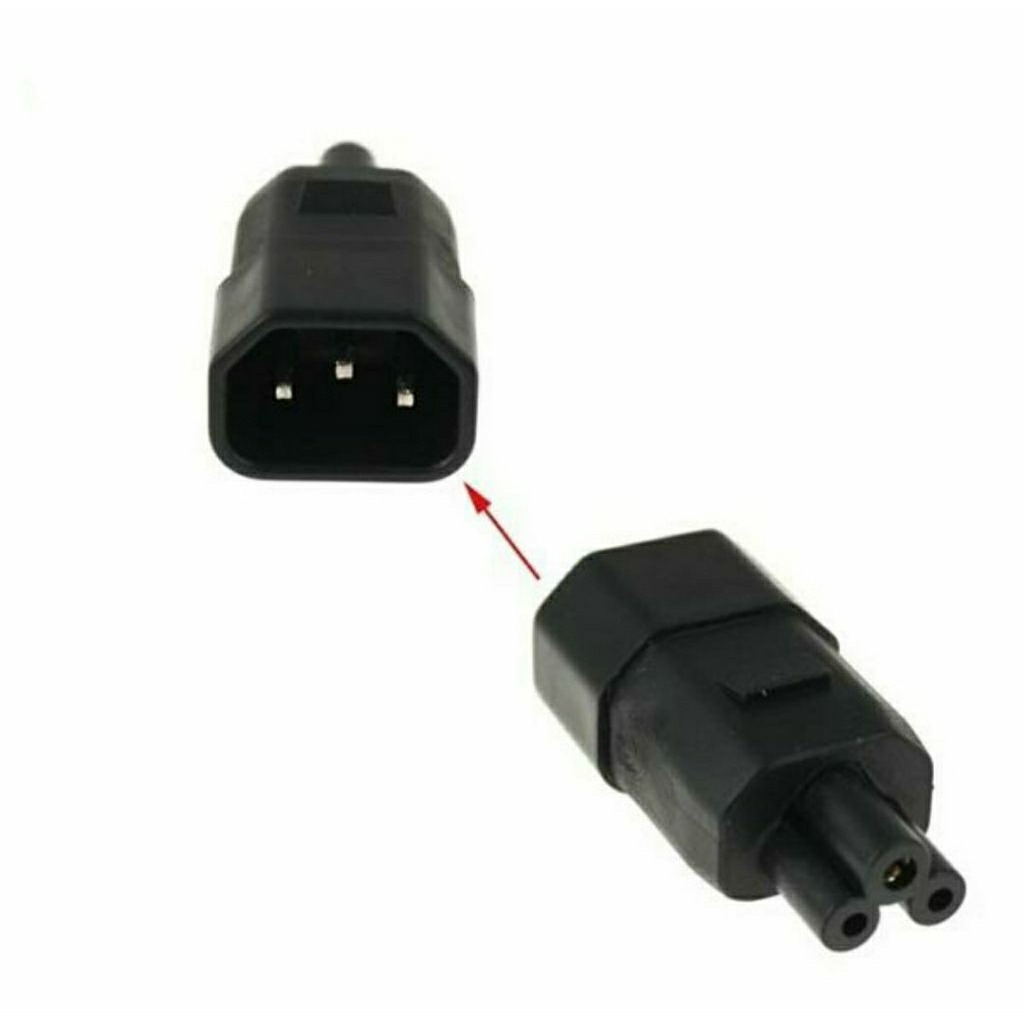 ADAPTER POWER PLUG C14 TO PLUG C5 3 Pin IEC Socket C14 TO C5 Mickey Mouse Adapter