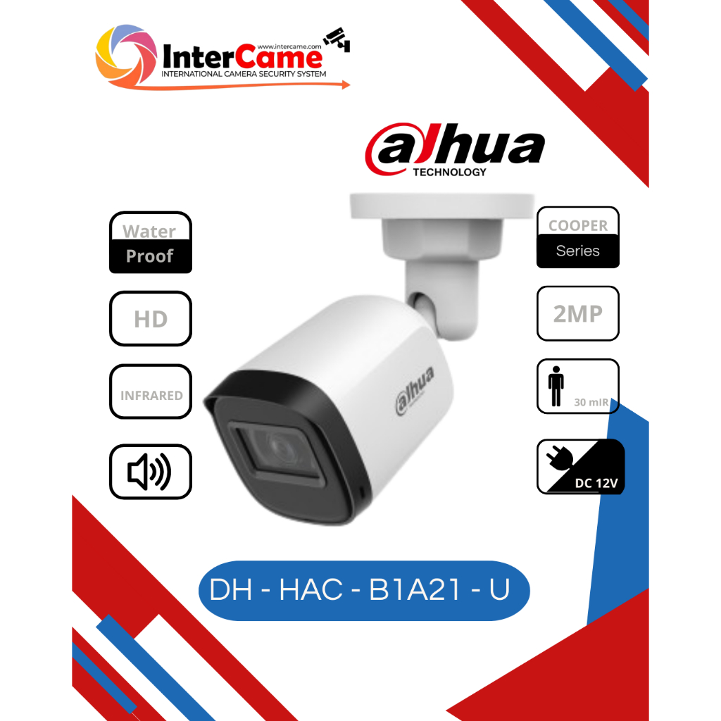 DAHUA HD COOPER SERIES 2.0MP DH-HAC-B1A21-U กล้องวงจรปิด Original Official - 3.6mm